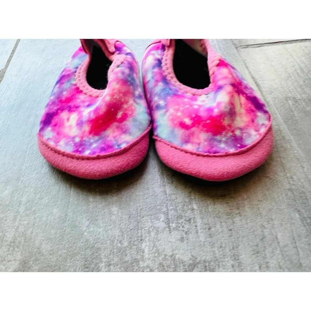 Baby Girl Water Shoes Beach Sand Sock Grip Pink Tie Dye Pool Non Slip 12-18m